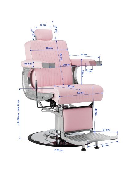 Gabbiano sedia da barbiere Visionerio rosa struttura cromate