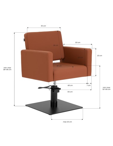 Gabbiano poltrona da parrucchiere Vitoria Marrone