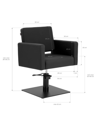 Gabbiano poltrona da parrucchiere Vitoria nero
