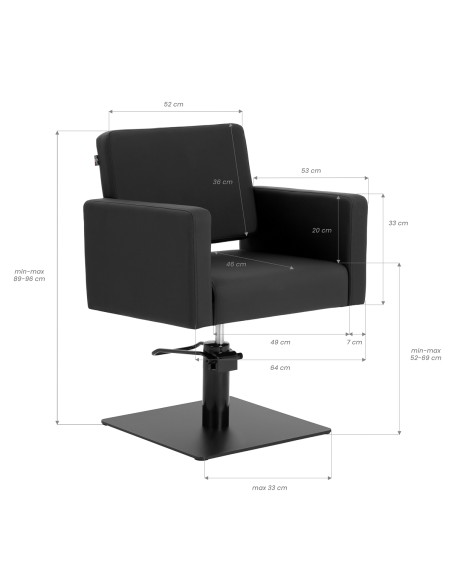 Gabbiano poltrona da parrucchiere Vitoria nero