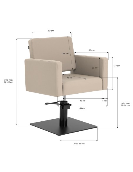 Gabbiano poltrona da parrucchiere Vitoria grigio-beige