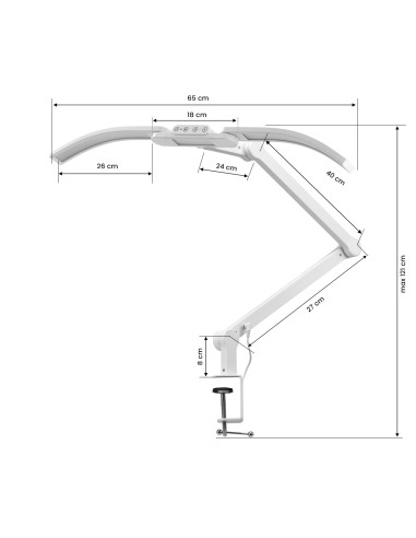 Lampada per manicure Glow L05 piegata per piano...