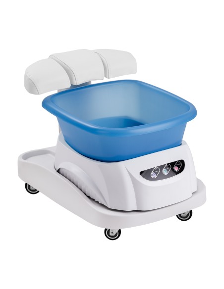 Piattaforma doccia Azzurro con massaggiatore e carrello bianco