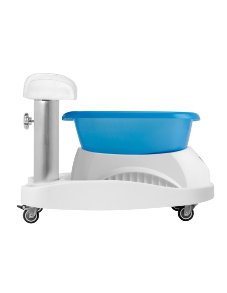 Piattaforma doccia Azzurro con massaggiatore e carrello bianco