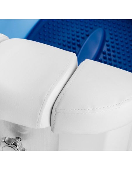 Piattaforma doccia Azzurro con massaggiatore e carrello bianco