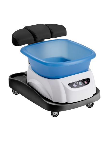 Piattaforma doccia Azzurro con massaggiatore e carrello bianco