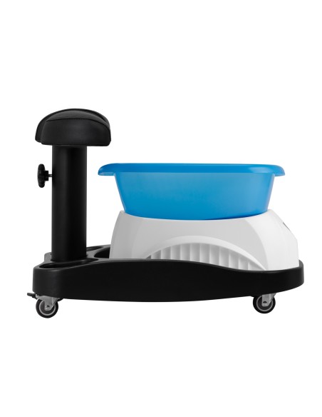 Piattaforma doccia Azzurro con massaggiatore e carrello bianco