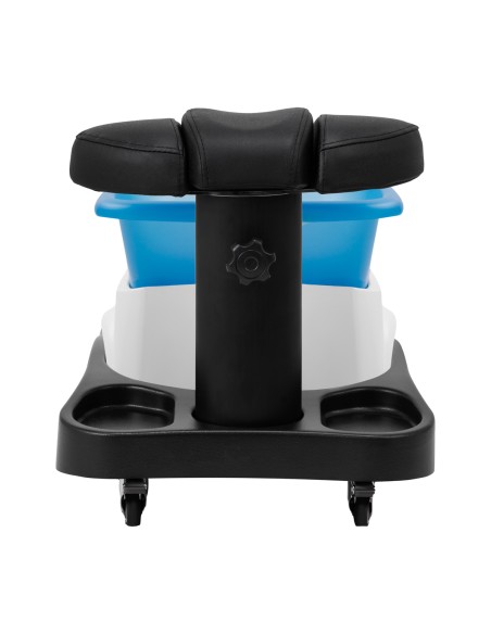 Piattaforma doccia Azzurro con massaggiatore e carrello bianco