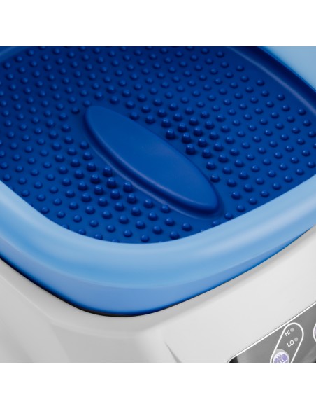 Piattaforma doccia Azzurro con massaggiatore e carrello bianco