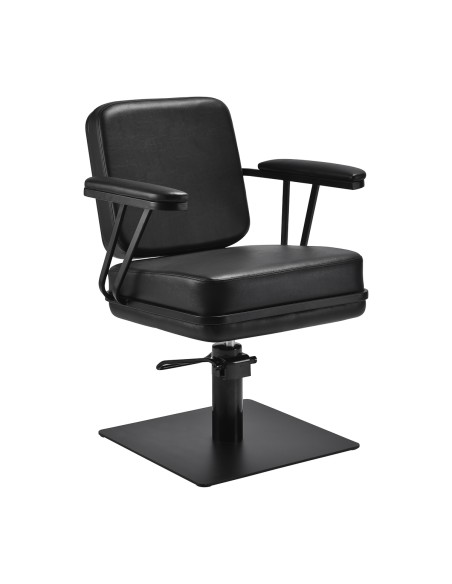 Gabbiano poltrona da parrucchiere Madrid nera con base nera 