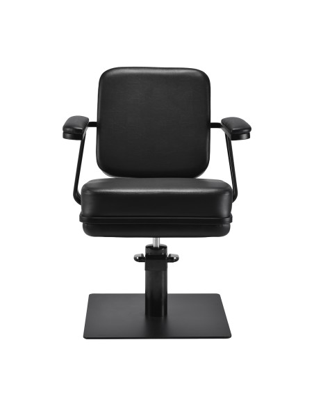 Gabbiano poltrona da parrucchiere Madrid nera con base nera 