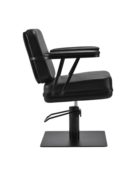 Gabbiano poltrona da parrucchiere Madrid nera con base nera 