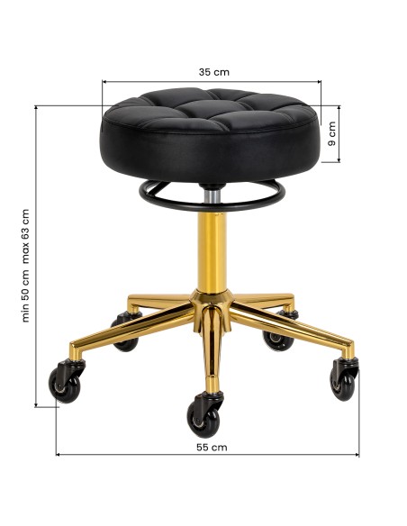 Gabbiano sgabello da parrucchiere D054G oro nero