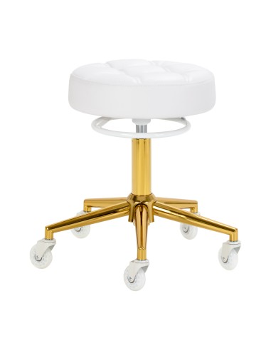 Gabbiano sgabello da parrucchiere D054G oro bianco