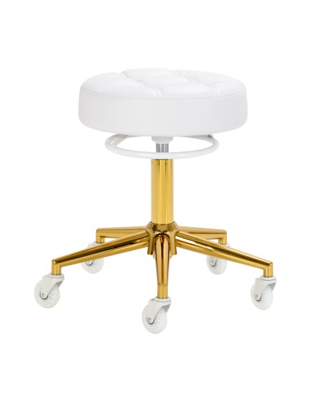 Gabbiano sgabello da parrucchiere D054G oro bianco