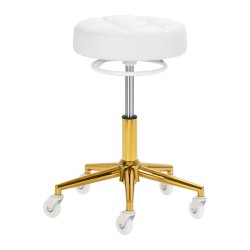 Gabbiano sgabello da parrucchiere D054G oro bianco 2