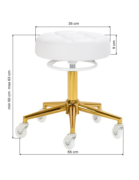 Gabbiano sgabello da parrucchiere D054G oro bianco