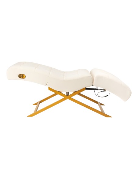 Poltrona per trattamenti ciglia Sillon Umbra bianca con base dorata