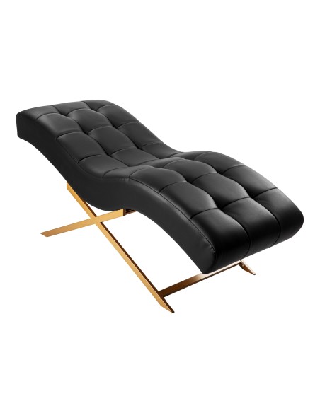 Poltrona per trattamenti ciglia Sillon Alba nera con base dorata