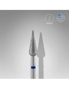 Punta diamantata Pera Appuntita diametro 4mm, anello blu
