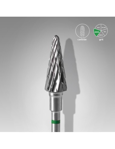 Punta per fresa in carbide cono annello verde