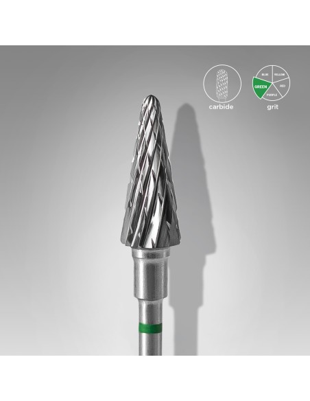 Punta per fresa in carbide cono annello verde