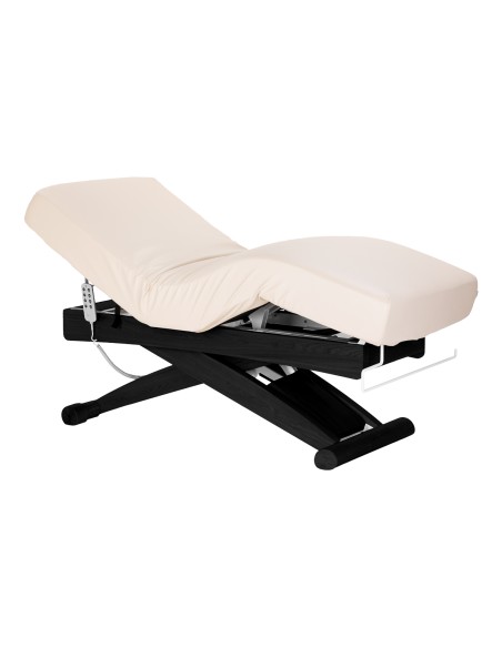 Lettino SPA Sillon Siesta color crema con base nera