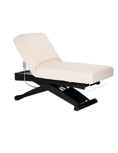 Lettino SPA Sillon Siesta color crema con base nera