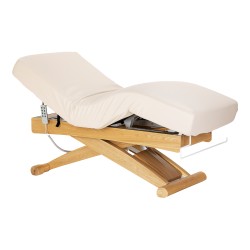Lettino SPA Sillon Siesta color crema con base marrone...