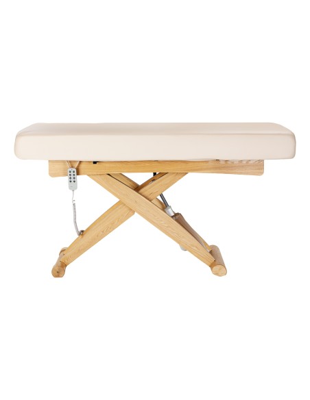 Lettino SPA Sillon Siesta color crema con base marrone chiaro