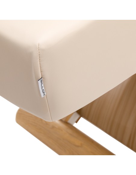 Lettino SPA Sillon Siesta color crema con base marrone chiaro