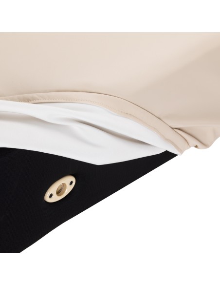 Lettino SPA Sillon Siesta color crema con base marrone chiaro