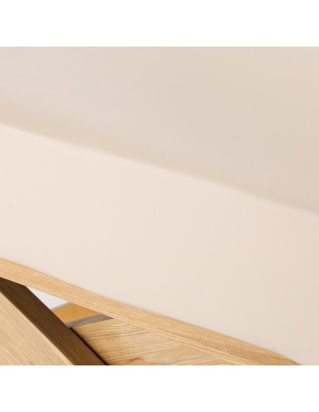 Lettino SPA Sillon Siesta color crema con base marrone chiaro