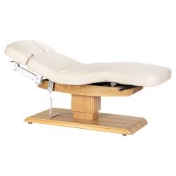 Lettino SPA Sillon Relax color crema con base marrone chiaro