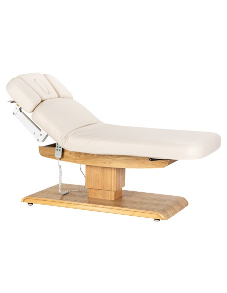 Lettino SPA Sillon Relax color crema con base marrone chiaro
