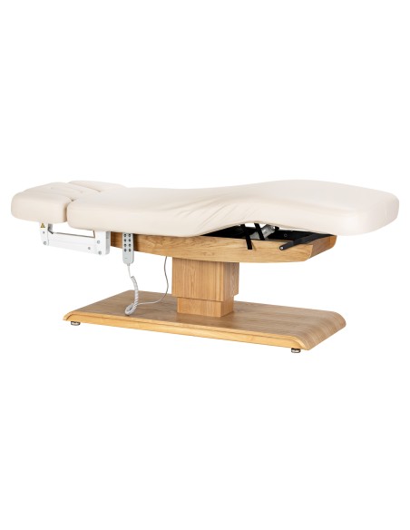 Lettino SPA Sillon Relax color crema con base marrone chiaro