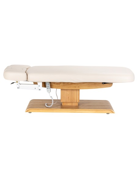 Lettino SPA Sillon Relax color crema con base marrone chiaro