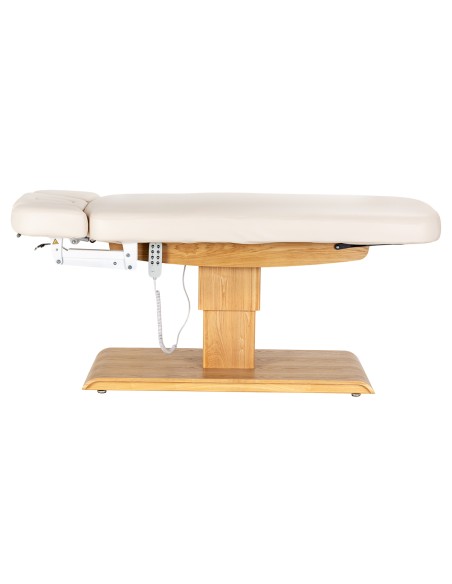 Lettino SPA Sillon Relax color crema con base marrone chiaro