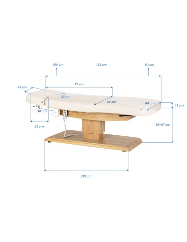 Lettino SPA Sillon Relax color crema con base...