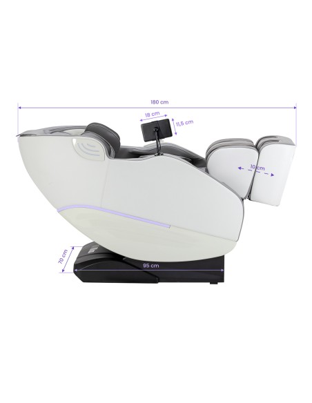 Poltrona massaggiante Sakura Maximus 809 3D bianco-grigio