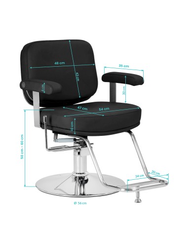 Poltrona da parrucchiere Omega Astra Plus nera