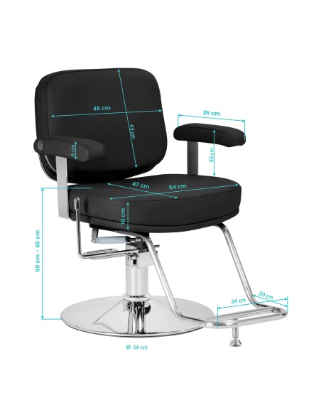 Poltrona da parrucchiere Omega Astra Plus nera