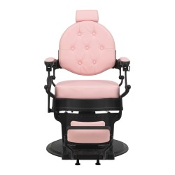 Poltrona da barbiere Gabbiano President rosa con base nera 2