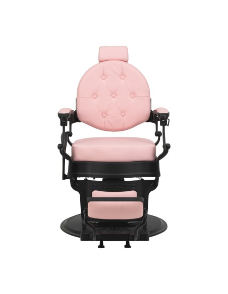 Poltrona da barbiere Gabbiano President rosa con base nera