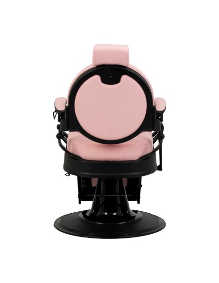 Poltrona da barbiere Gabbiano President rosa con base nera