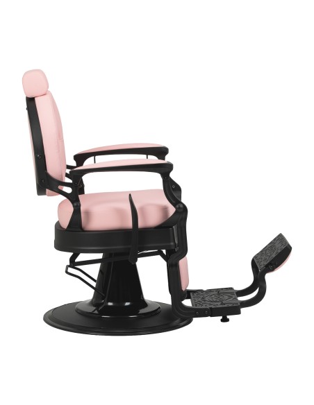 Poltrona da barbiere Gabbiano President rosa con base nera