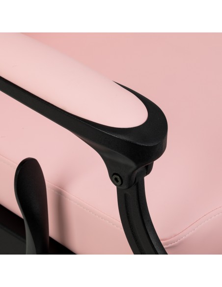 Poltrona da barbiere Gabbiano President rosa con base nera
