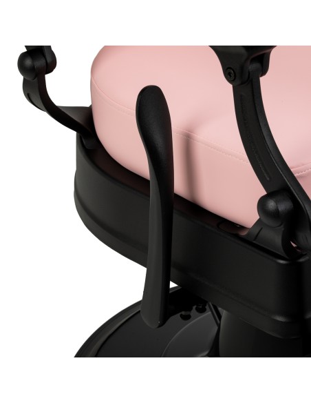 Poltrona da barbiere Gabbiano President rosa con base nera