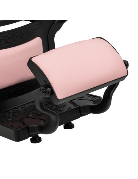 Poltrona da barbiere Gabbiano President rosa con base nera