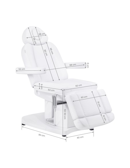 Poltrona da salone elettrica Azzurro 708A a 4 motori bianco brillante